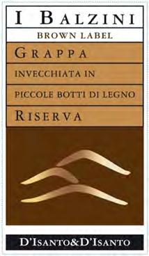 Categoria: Grappe Invecchiate Distillato: I BALZINI BROWN LABEL GRAPPA RISERVA Azienda: I BALZINI SOC. AGRICOLA Indirizzo: Loc. Pastine, 19-50021 Barberino Val d'elsa (FI) Tel. Tel.+39-0558075503 Fax.