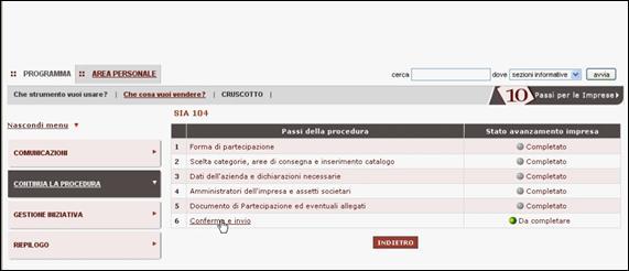 La richiesta di abilitazione 13/13 Nel 6 passo, l ultimo,