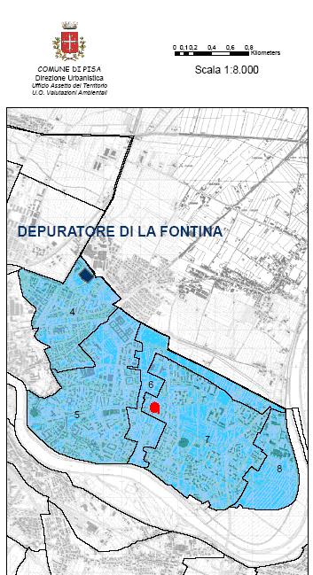 Di seguito è rappresentato il bacino di depurazione di riferimento per il