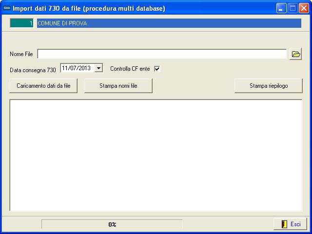 1 Import dati 730 da Agenzia Entrate (2 di 2) 07/07/2017 Campo/Funzione Nome File Data Consegna 730 Caricamento Dati Stampa Nomi File Descrizione In questo campo è possibile indicare il nome del file