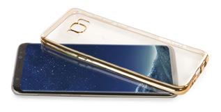 ELEKTRO FLEX Custodia in morbido materiale ultra flessibile e trasparente per Samsung Galaxy S8 e S7, con elegante decorazione effetto metallo sui bordi, garantisce la massima aderenza ed è pensata