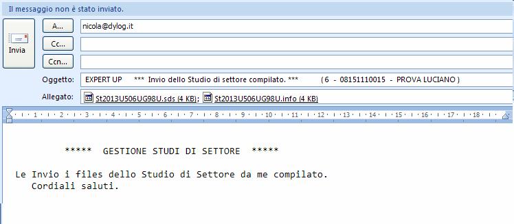 Viene proposta una E-mail simile alla seguente.