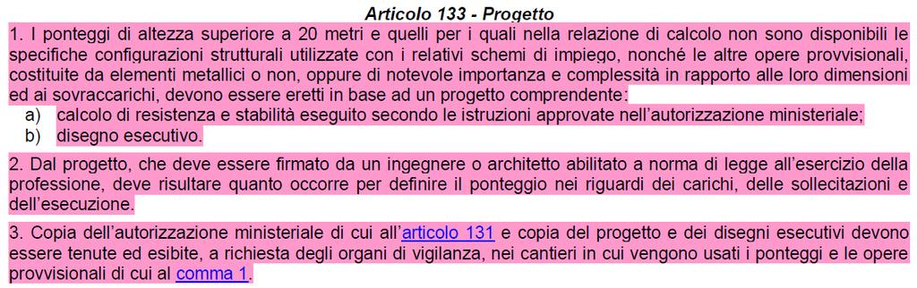 Circolare del MLPS n. 29/2010 Il riferimento all art. 133 del D.