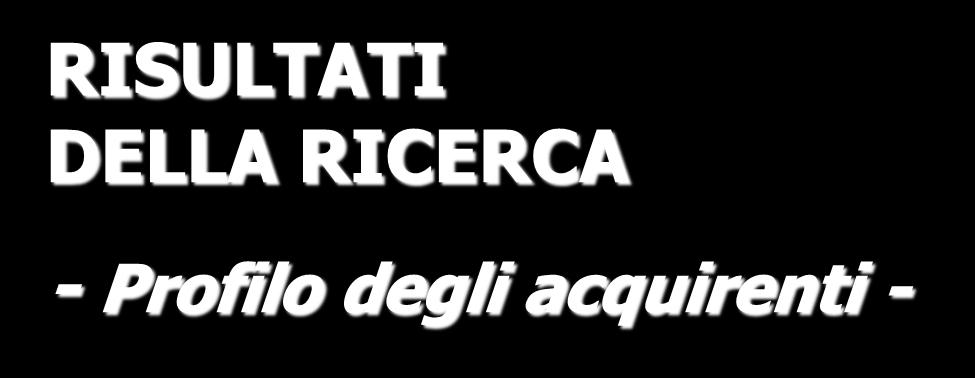 RISULTATI DELLA RICERCA -