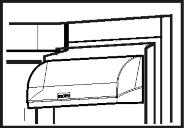 Fig. 21 u L'alzatina (2) del ripiano di vetro deve essere sul lato posteriore. 5.3.5 Spostamento dei balconcini u Togliere i balconcini come in figura.