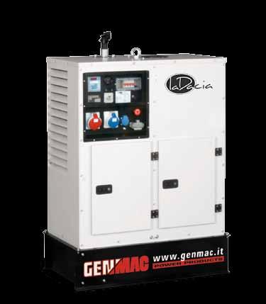 Modelli Living da 7kVA a 17kVA: Motore Diesel 3000 o 1500 rpm Raffreddato ad acqua Super Silenziato Avviamento Elettrico Grado di Protezione: IP33 Secondo normative CE per rumore e sicurezza Conforme