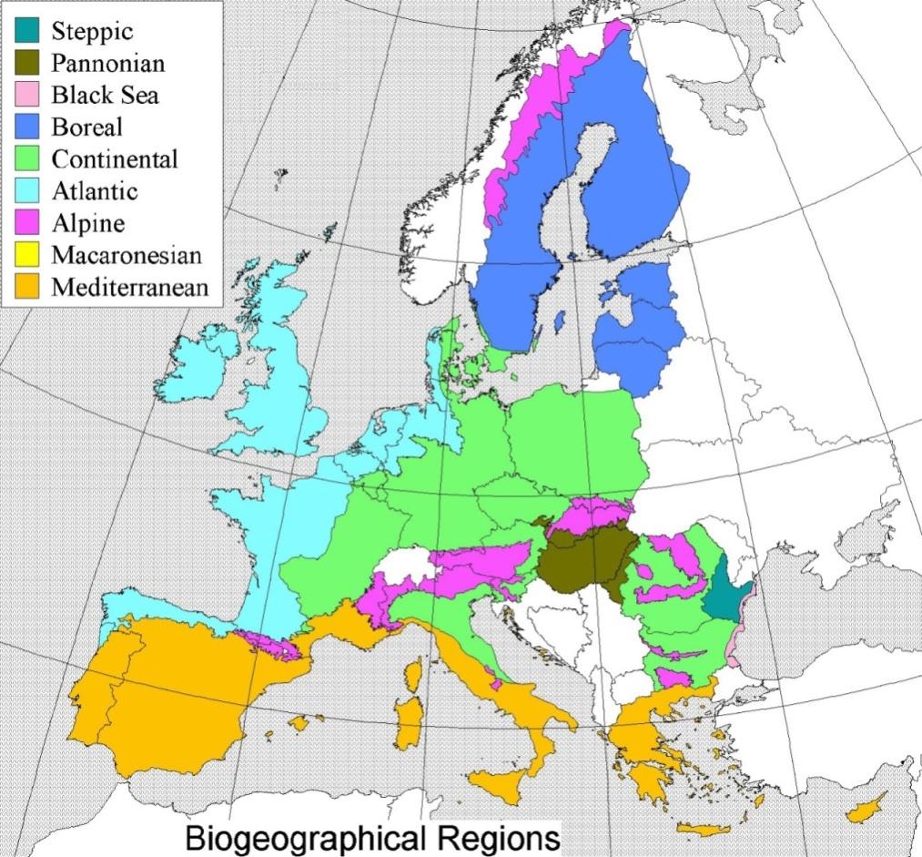 La collocazione biogeografica dell Emilia-Romagna Regione biogeografica Continentale, crocevia tra le regioni Alpina e Mediterranea.