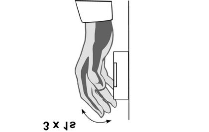 Figura 7: Attivazione della funzione di apprendimento o Attivazione della funzione di apprendimento: coprire completamente il rilevatore di movimento per tre volte entro 9 secondi.