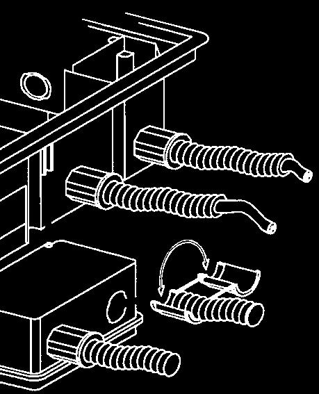 Put the clamp into the appropriate holes by rotating it for a half turn for the fastening.