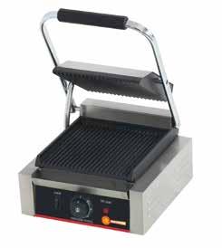 use and to clean Energy saving function Cast iron hot plates S/S body Size: 46 x 37 x 19h cm Upper hot plate dimensions: 34 x 22 cm Bottom hot plate dimensions: 34 x 23 cm