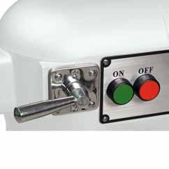 Easy to use, safe and reliable S/S 304 bowl, capacity 10 L (20 L RS468) Cast iron basement and head Head with protection griddle ON switch, OFF switch (emergency) 3 speeds manual gearbox.