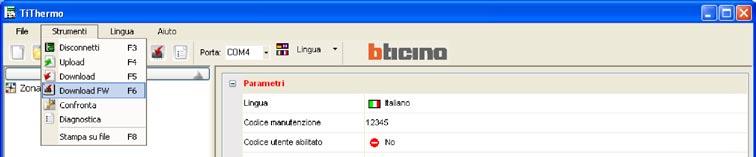 31 8. Aggiornamento Firmware La funzione di Download FW permette l