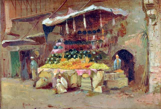49 Ricciardi Oscar (Napoli 1864-1935) Mercato orientale olio su tela,