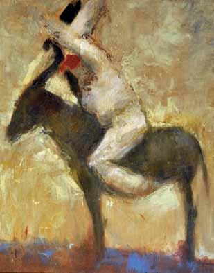 1 2 1 Kokocinski Alessandro (Porto Recanati, Mc 1948) Pulcinella a cavallo olio su tela, cm
