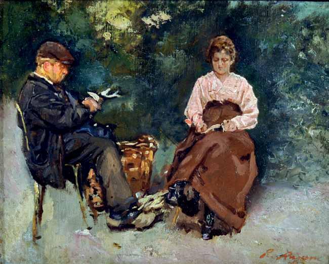 67 Ragione Raffaele (Napoli 1851-1925) Al Parc Monceau olio su tela rip.