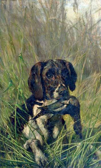 70 Cammarano Michele (Napoli 1835-1920) Il cane olio su tela, cm