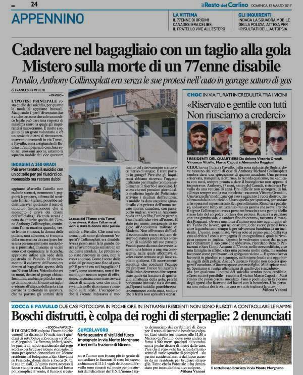 12 marzo 2017 Pagina 68 Il Resto del Carlino (ed. Modena) Cronaca ZOCCA E PAVULLO DUE CASI FOTOCOPIA IN POCHE ORE.