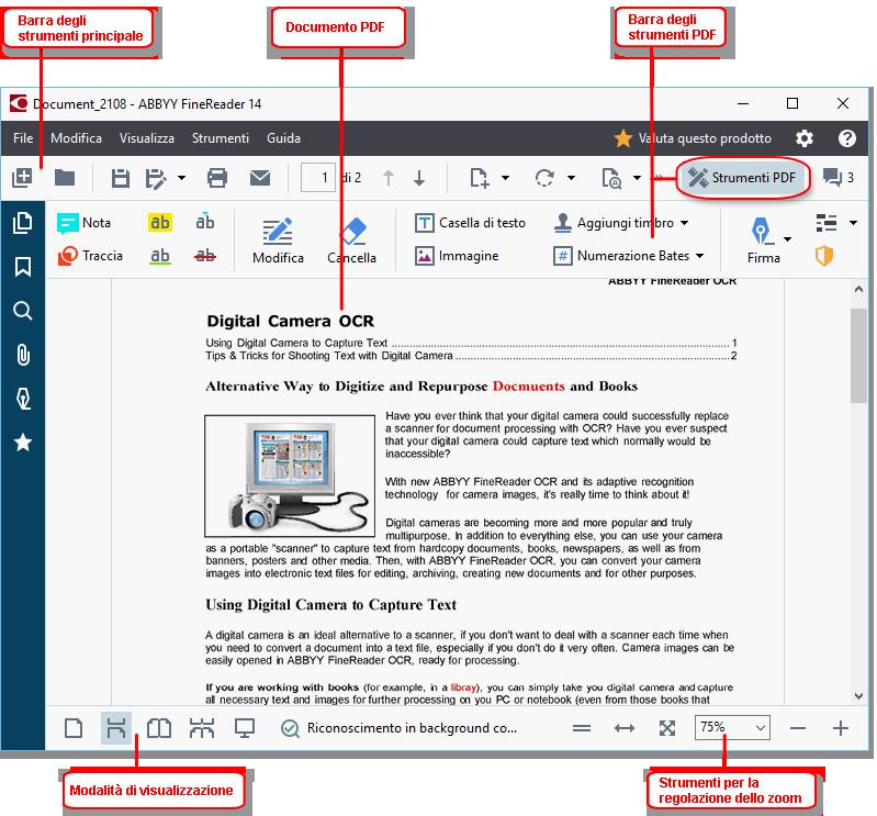 Visualizzare documenti PDF L'Editor PDF consente di visualizzare ed eseguire ricerche nei documenti PDF, nonché copiare testo, immagini e tabelle al loro interno Per aprire un documento PDF