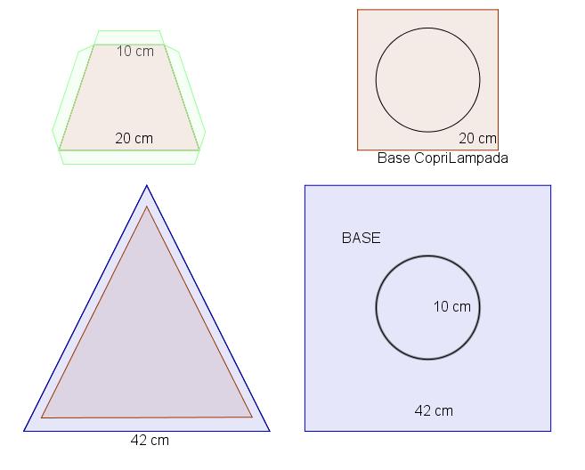 Realizzazione dei lucidi presenti nel paralume della lampada. 3. Creazione delle parti della lampada e assemblaggio. 1) Progettazione della lampada.