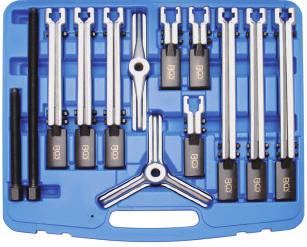 interna delle seguenti dimensioni: M6 x 1,0 - M8 x 1,25 - M10 x 1,5 perni estrattore e adattatori da utilizzare con martello a massa battente ed