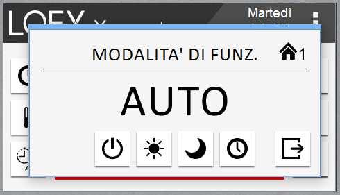 Modalità di funzionamento La modalità di funzionamento può essere