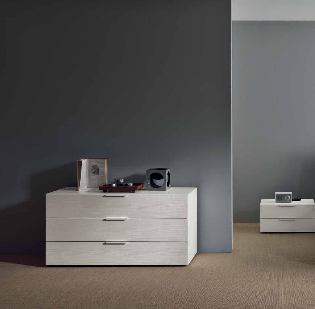 frassino bianco) 2 ALL NIGHT white ash 2-drawer bedside tables 1 ALL NIGHT white ash