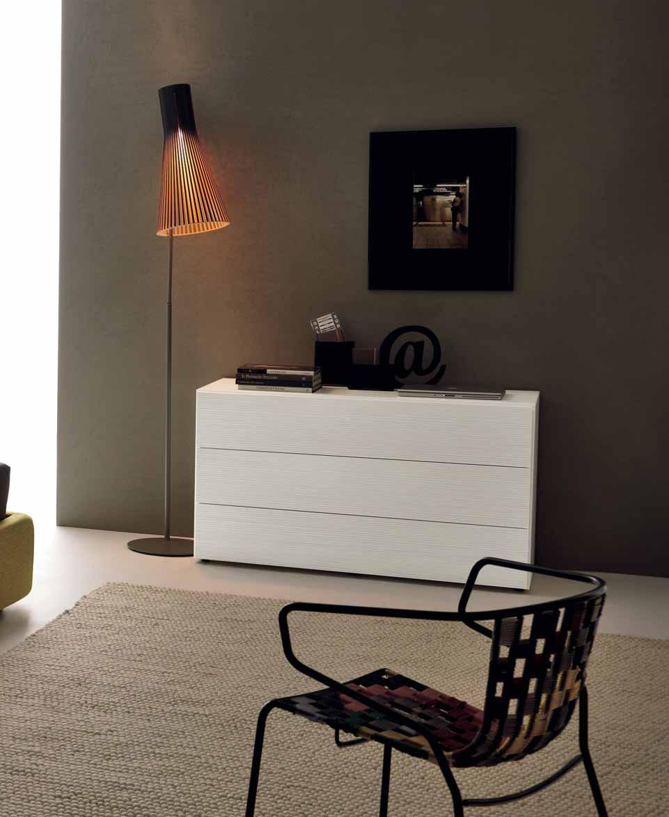 coating 1 FORM white texture 2-drawer bedside table 1 comò FORM