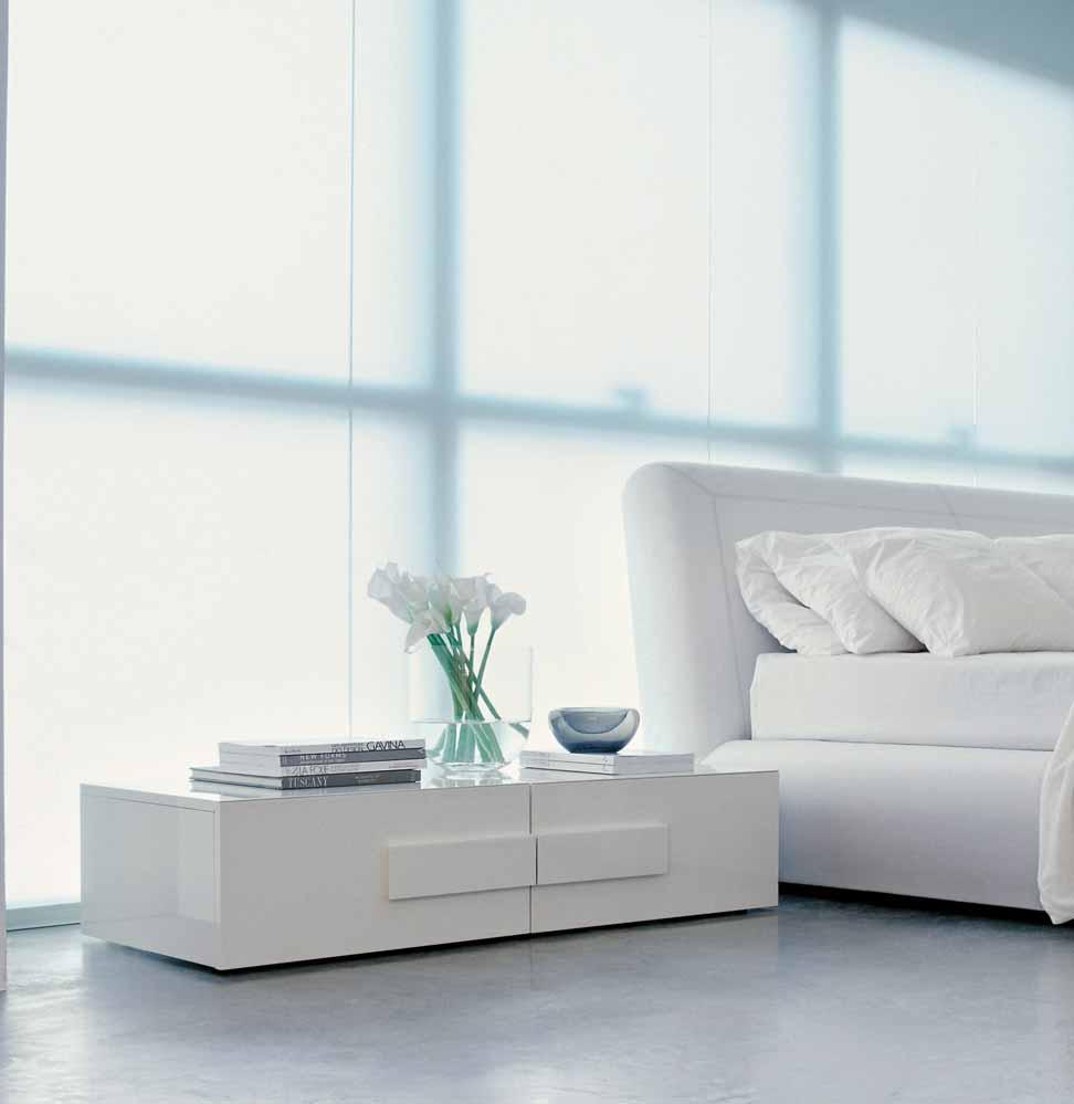 LETTO GOODNIGHT eco-pelle bianco 2 comodini