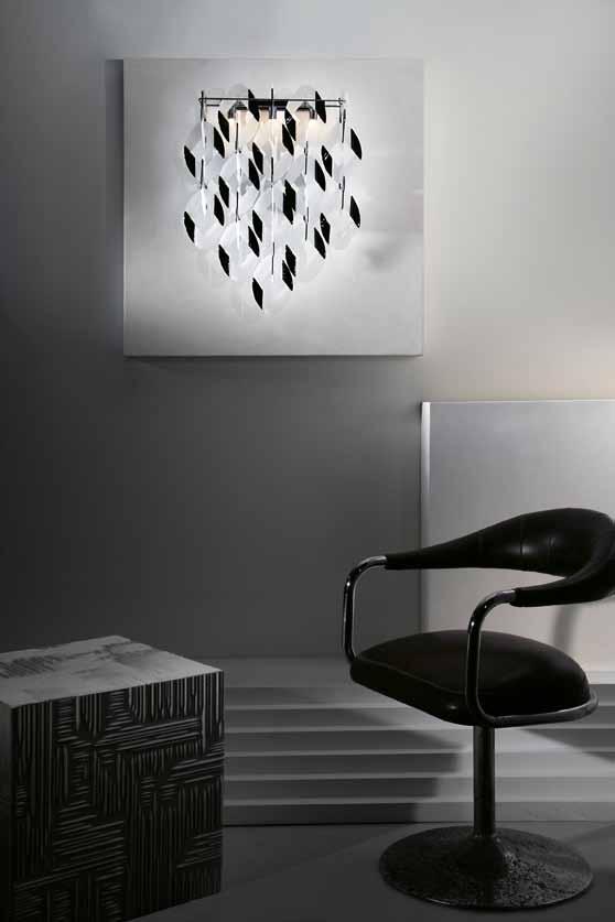 INFINITY Design Interior Studio 133 H 50 H 19 5 8 Applique Wall lamp Vetro seta-nero Silk-black glass 3x40W G9 (incl.) 4356SW-10251.