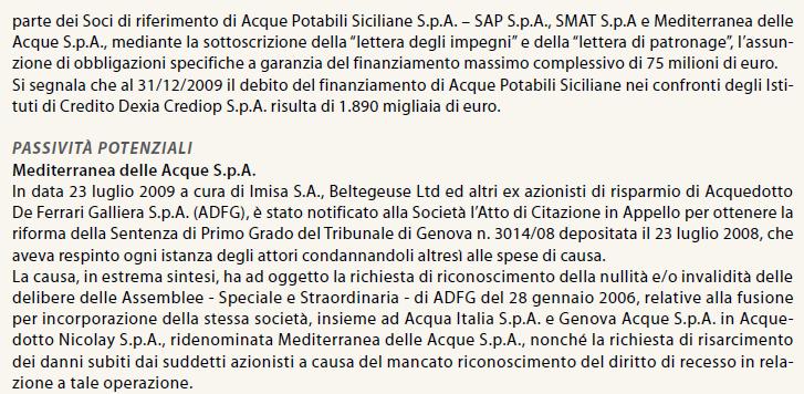 IAS 1- Presentazione del bilancio Note al bilancio - Impegni e passività