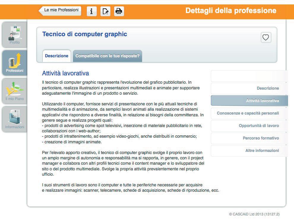 Suggerimenti Ti suggeriamo di prendere visione della lista delle Professioni Proposte e poi selezionarle, visionarle e confrontarle in piccoli gruppi.