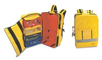 bottle holder 1 compartment with zip and Velcro-strips 1 big inner transparent pocket 4 ed removable pouches with transparent Made of tear-proof impermeable material of Tyrpol yellow 1 refractive
