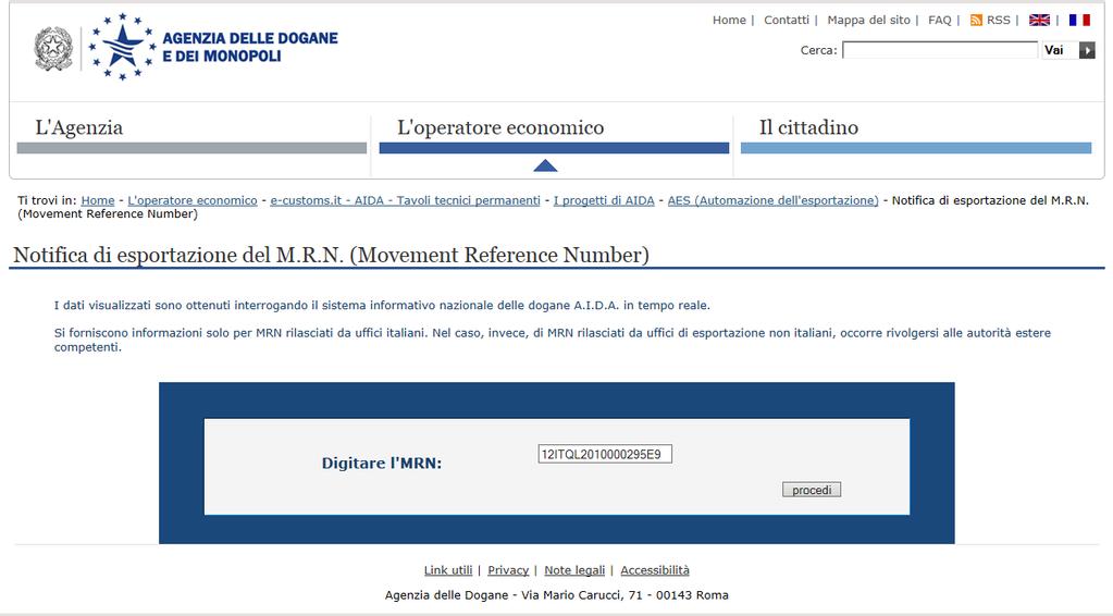 TRACCIAMENTO DEI MOVIMENTI DIESPORTAZIONE: IL VISTO USCIRE TELEMATICO HERMES Validating & Consulting