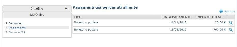 2. Pagamenti: visualizzare e stampare l elenco riepilogativo dei pagamenti già