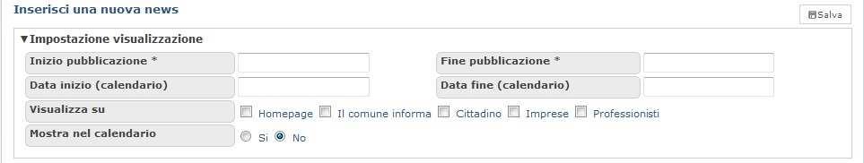 Allegato 3 MODIFICHE AL SERVIZIO AMMINISTRA NEWS Alla funzione Amministra news sono state apportate sostanziali modifiche sia nell inserimento che nella pubblicazione della news/evento. 1.