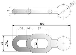 54 24 8 45 30 95 110 3450 DOPPIO ANELLO DI FERMO CHIUSURE GREZZO