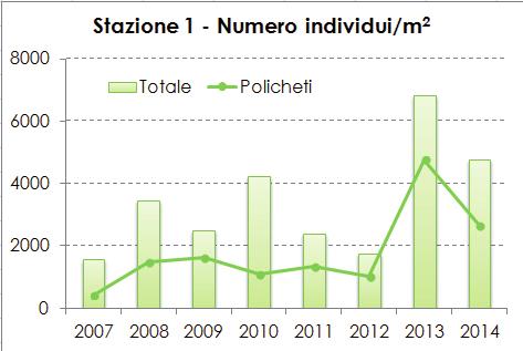 Nel corso dei monitoraggi, per quanto riguarda questa stazione, si segnala un complessivo aumento delle specie e delle abbondanze rinvenute.