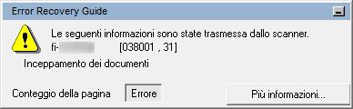 Capitolo 7 7.2 Indicazioni di errore nel pannello Quando si verifica un errore durante l'operazione, la spia LED si accende in arancione.