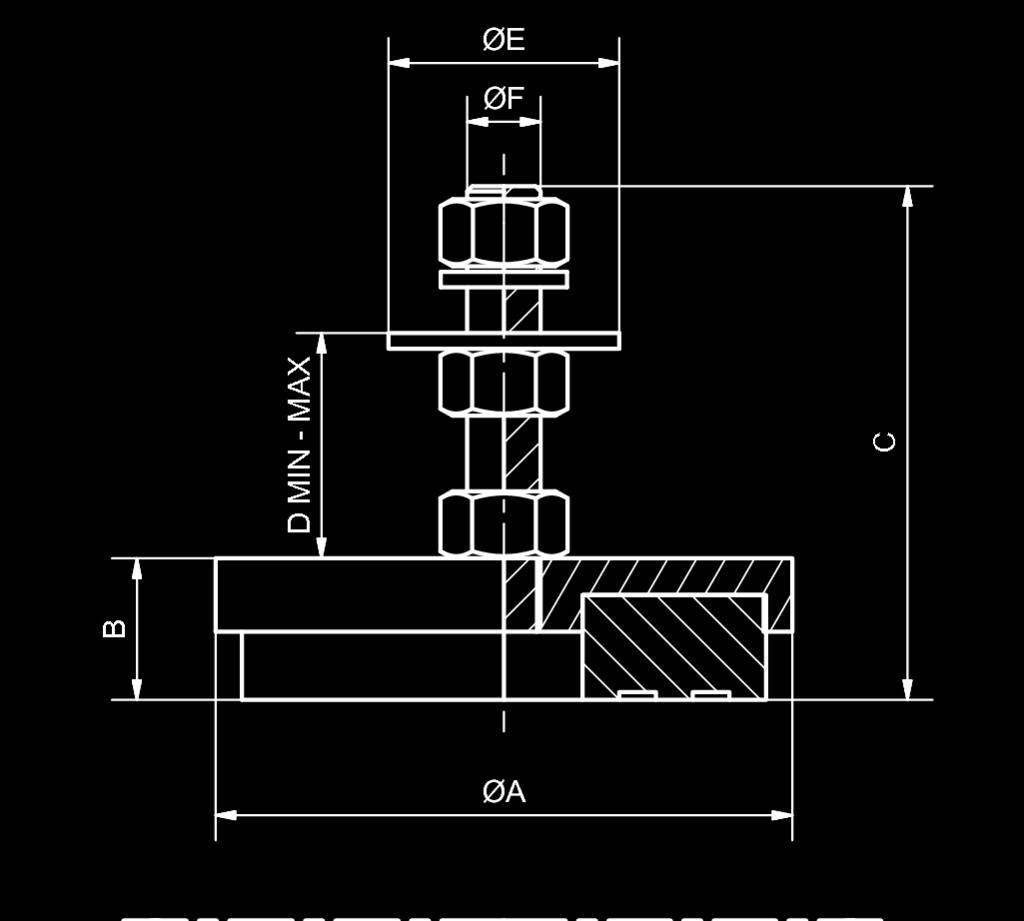 T S P P - R E G PORTATA LOAD DIMENSIONI DIMENSIONS AS N ALTA SESIBILITA' HIGH SENSITIVITY [45 Sh] NORMALE NORMAL [60 Sh] ØA B C D minmax ØE ØF TSPP-REG 60/AS 50-1 00 TSPP-REG 60/N 1 00-200 70 27 98