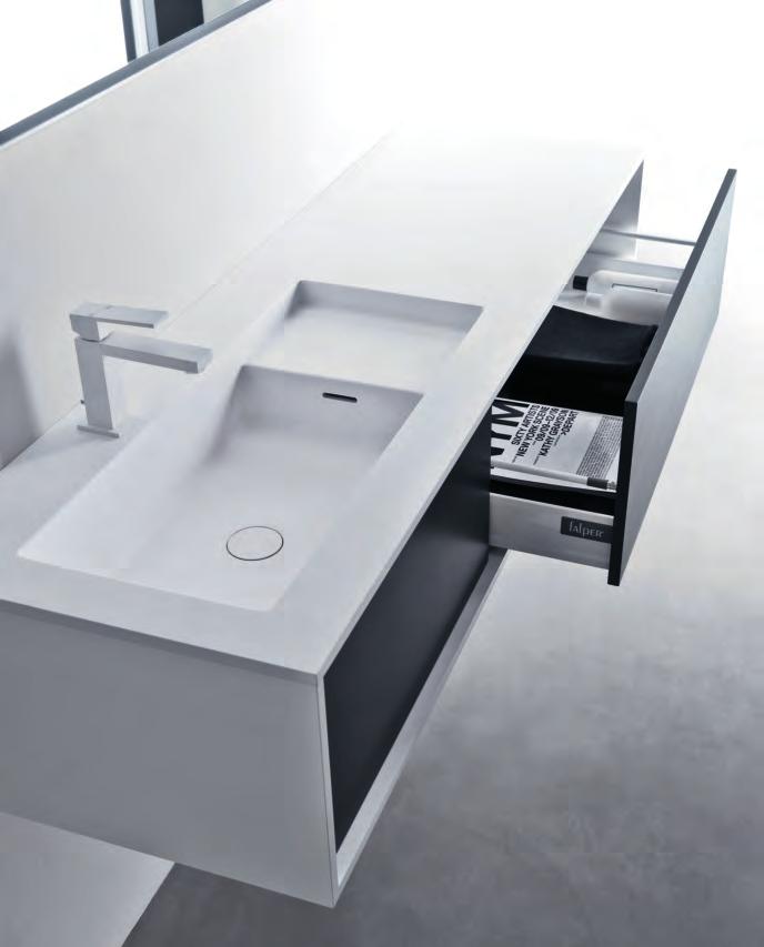 156 157 Mobile SHAPE con lavabo integrato mod. Square e maniglie push.