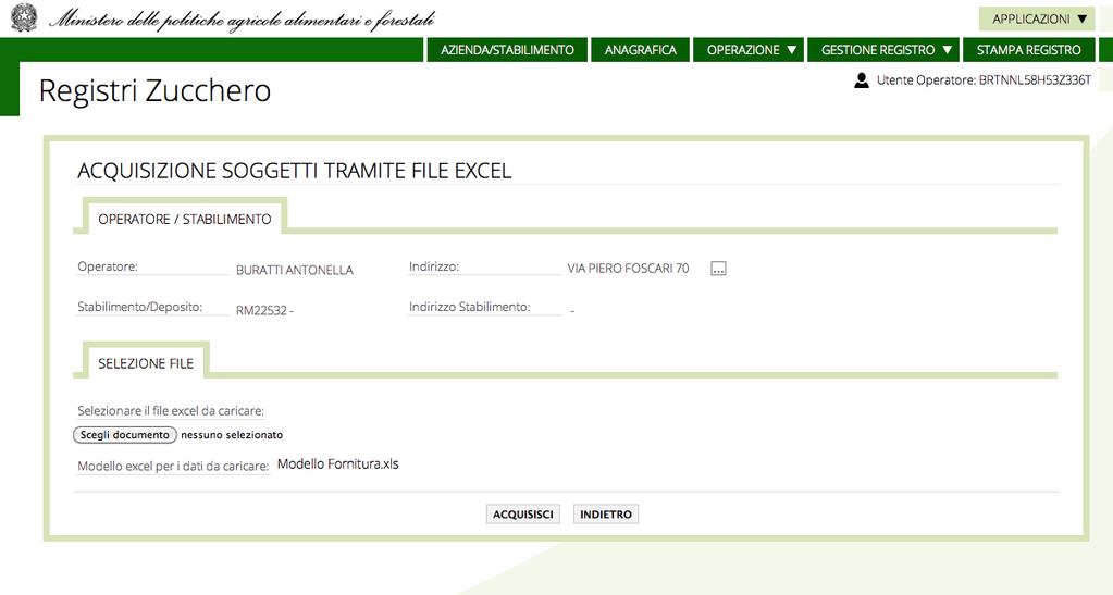 7.2.3 Acquisire soggetti da file Se è necessario acquisire un numero elevato di soggetti nell Anagrafica è possibile utilizzare la funzione di utilità ACQUISICI SOGGETTI presente nella funzione