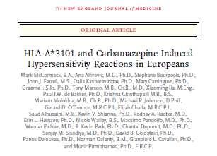 The identification of subjects carrying the HLA- B*1502 allele and the avoidance of carbamazepine therapy in these subjects was strongly