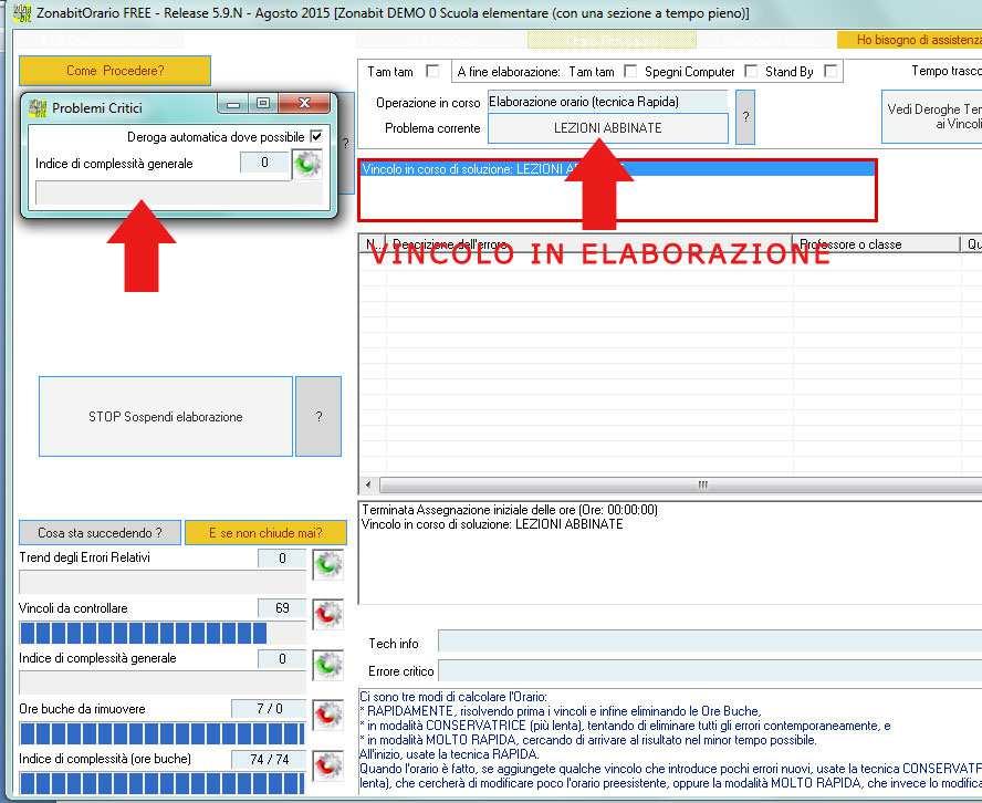 sono difficoltà. Leggendo attentamente i messaggi potete capire sia qual è il vincolo su cui trova difficoltà l elaborazione sia i docenti su cui ci sono problemi.