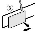 Avviamento u Staccare la copertura Fig. 5 (5) lato cerniera servendosi di un cacciavite fino al primo bloccaggio. w Il perno diventa visibile. u Spingere fuori dal basso il perno Fig. 5 (3).