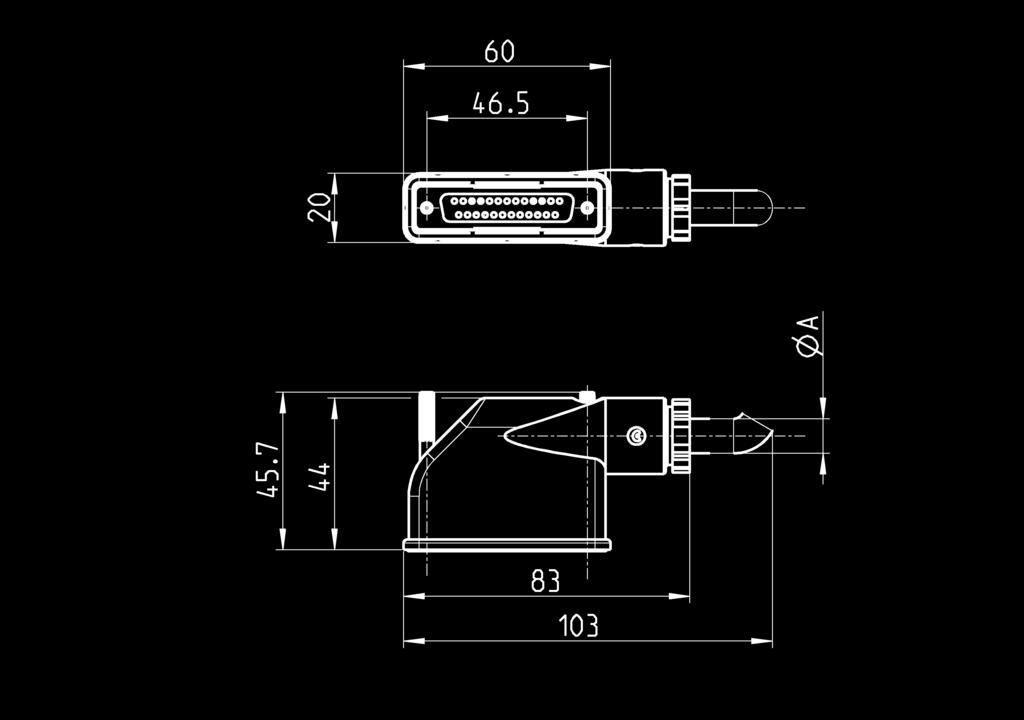 radiale 90 Sub-D 5 poli femmina Grado di protezione IP65 Mod. A N fili lunghezza cavo (m) Ø G3X1-3 7.