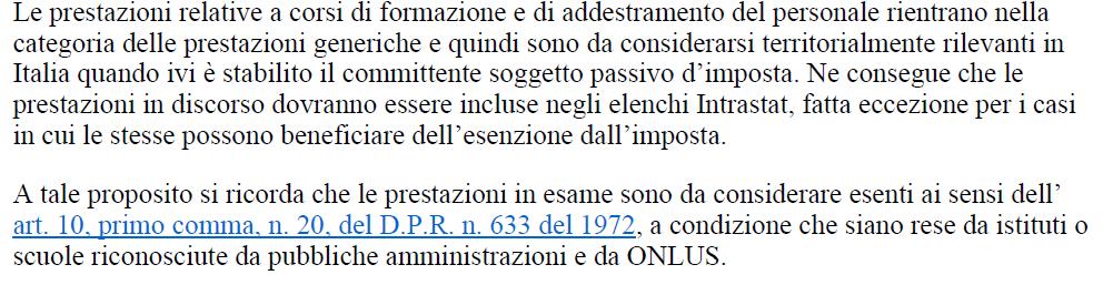 Corsi di formazione e addestramento di personale Circolare n. 36/E del 21.06.