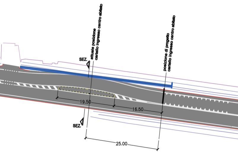 Capitolo 5: Analisi cinematica del sistema veicolo-tracciato - la seconda, al km 35+810, corrispondente all ingresso nord del centro abitato di Linaro con, in progetto, la chicane di larghezza