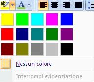 I COMANDI PER I CARATTERI DELLA SCHEDA HOME L evidenziatore colora lo