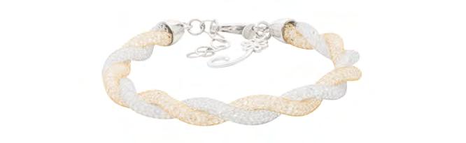 Colore: Argento/Oro JACOL2510-SR Set Girocollo + Bracciale intrecciato a