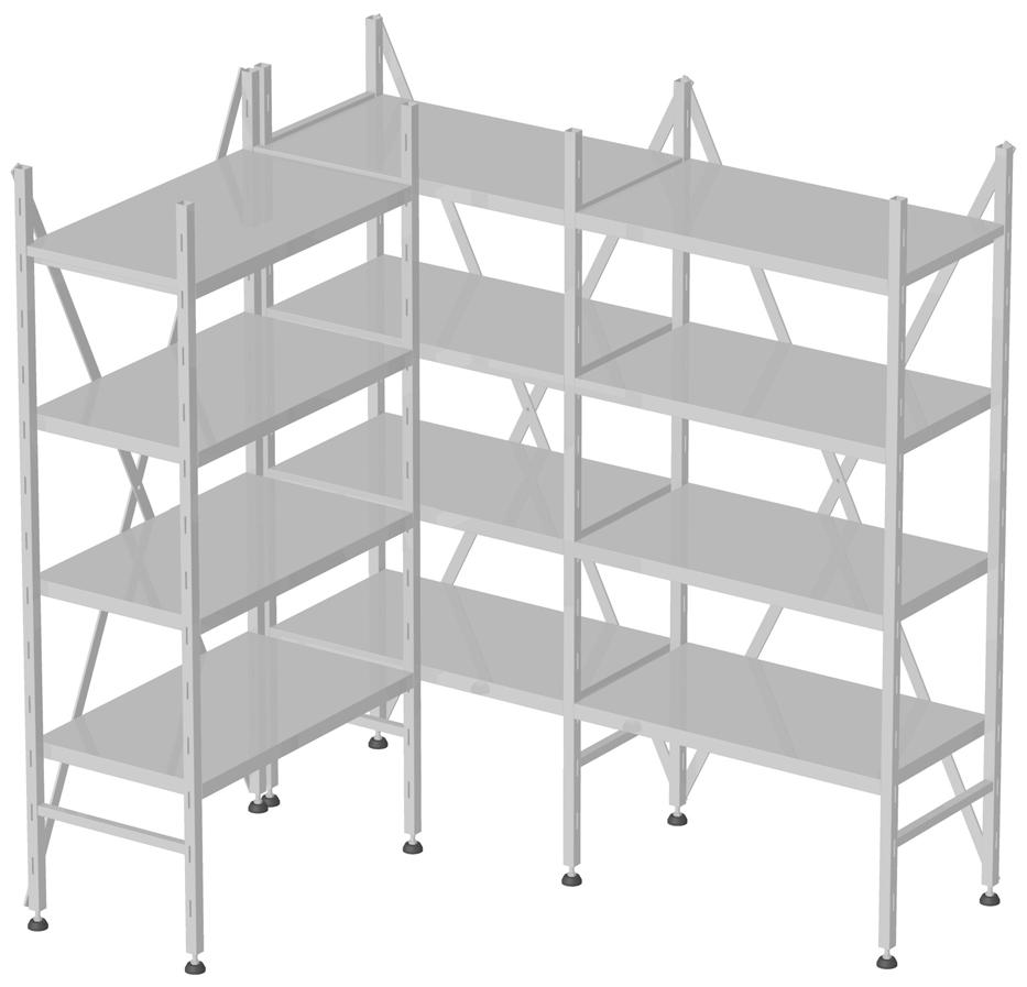 Generalità Pagina 1 di 3 Gli scaffali componibili sono realizzati in acciaio inox Aisi 304.